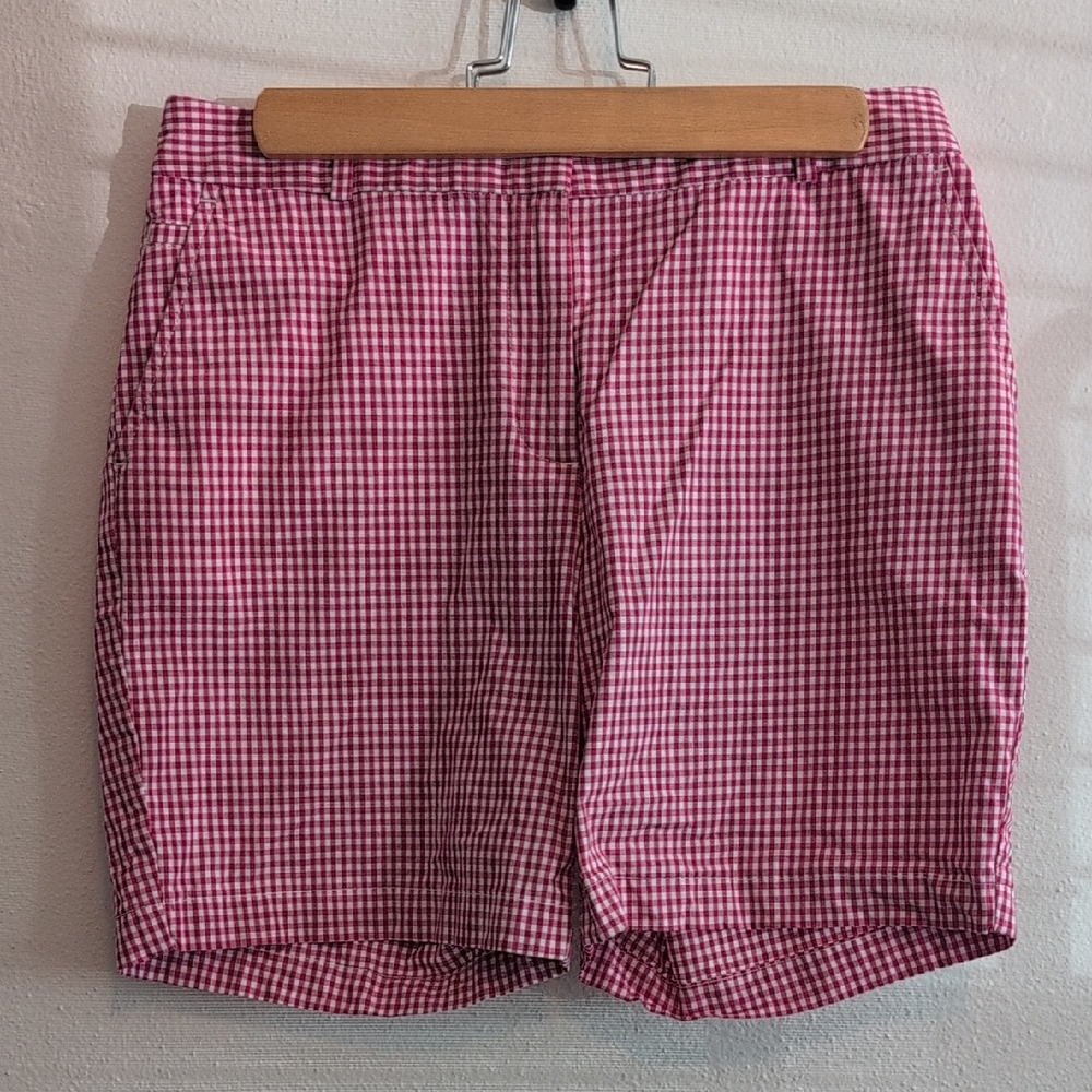 Talbots Petite Pink/Red and White Gingham Shorts
